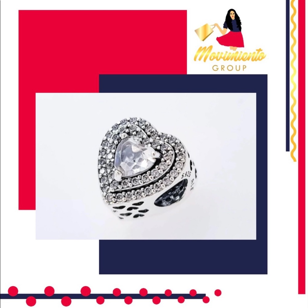 Pandora Sparkling Leveled Hearts Charm